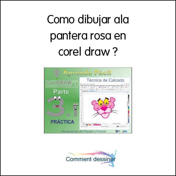 Como dibujar ala pantera rosa en corel draw